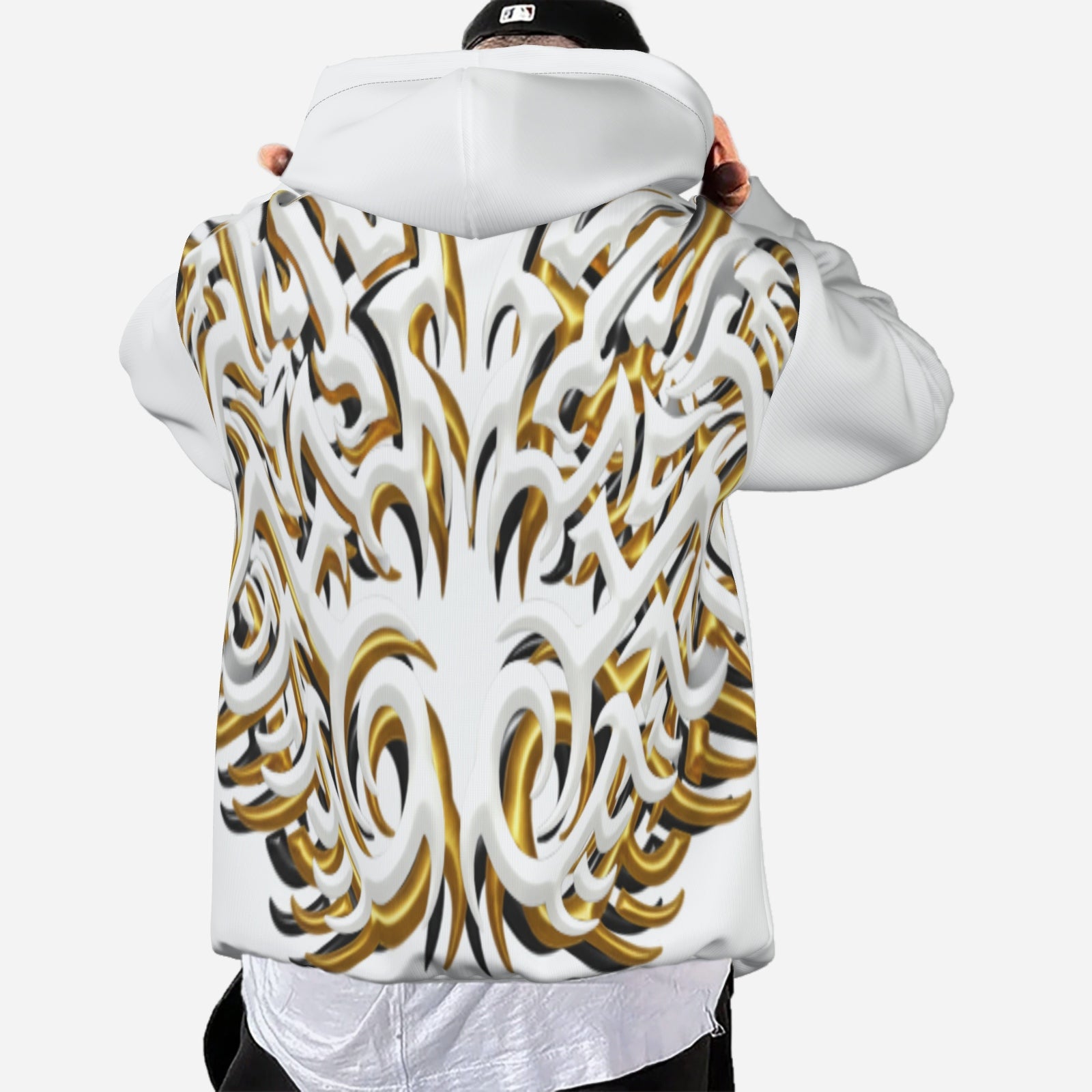 QuinZen Abstract: ONYX Statement Back Hoodie