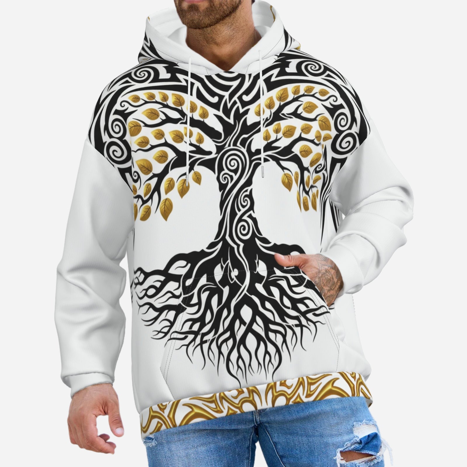 QuinZen Abstract “Golden Roots” Hoodie