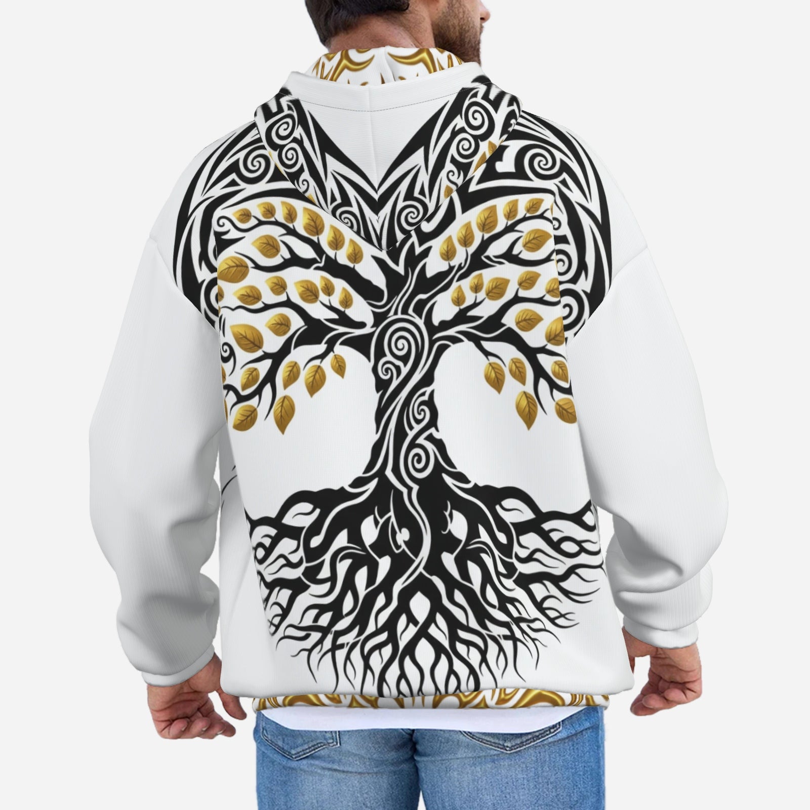 QuinZen Abstract “Golden Roots” Hoodie