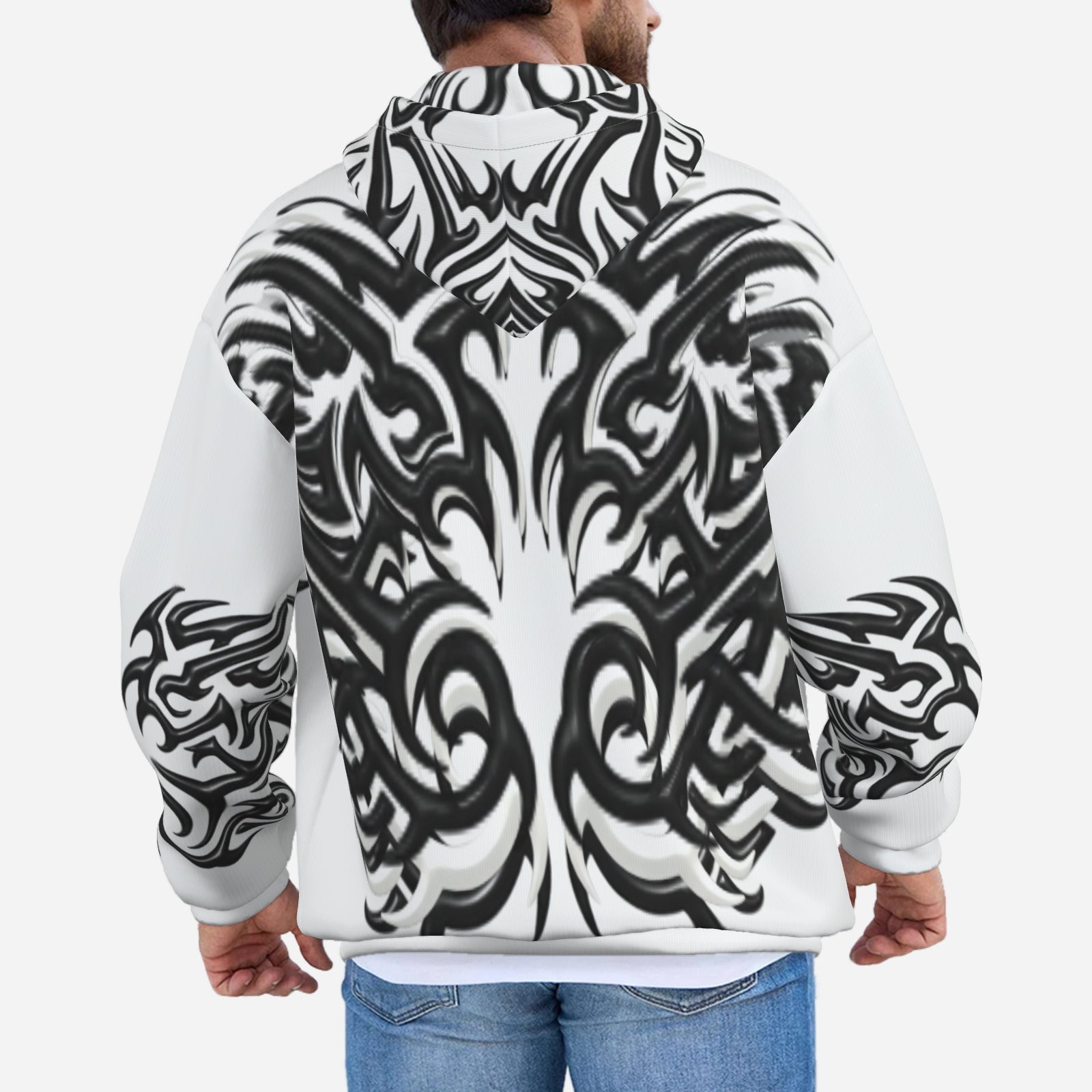 QuinZen Abstract “Monochrome Armor” Hoodie