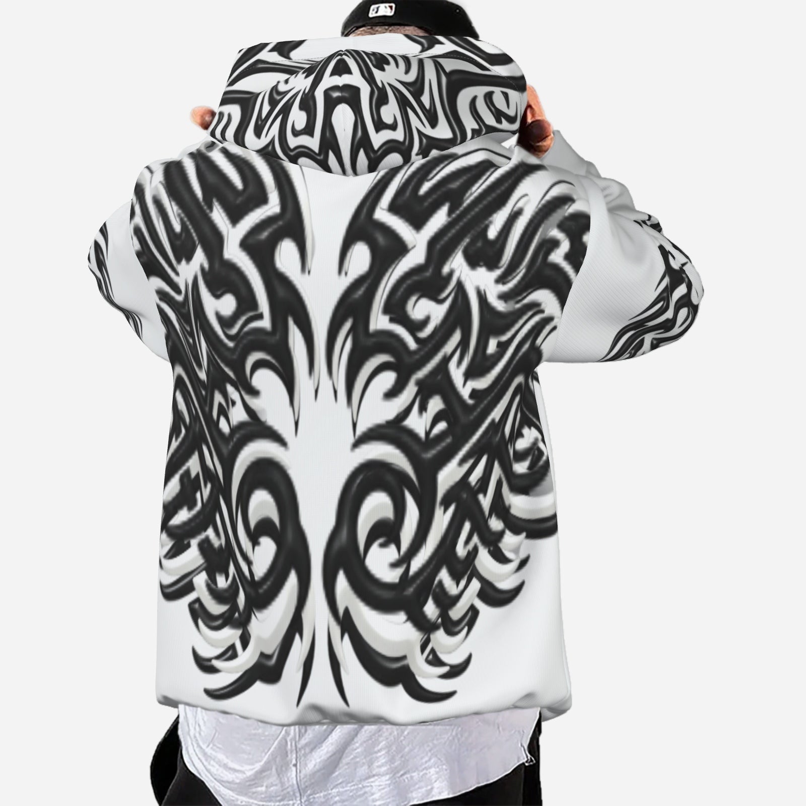 QuinZen Abstract “Monochrome Armor” Hoodie