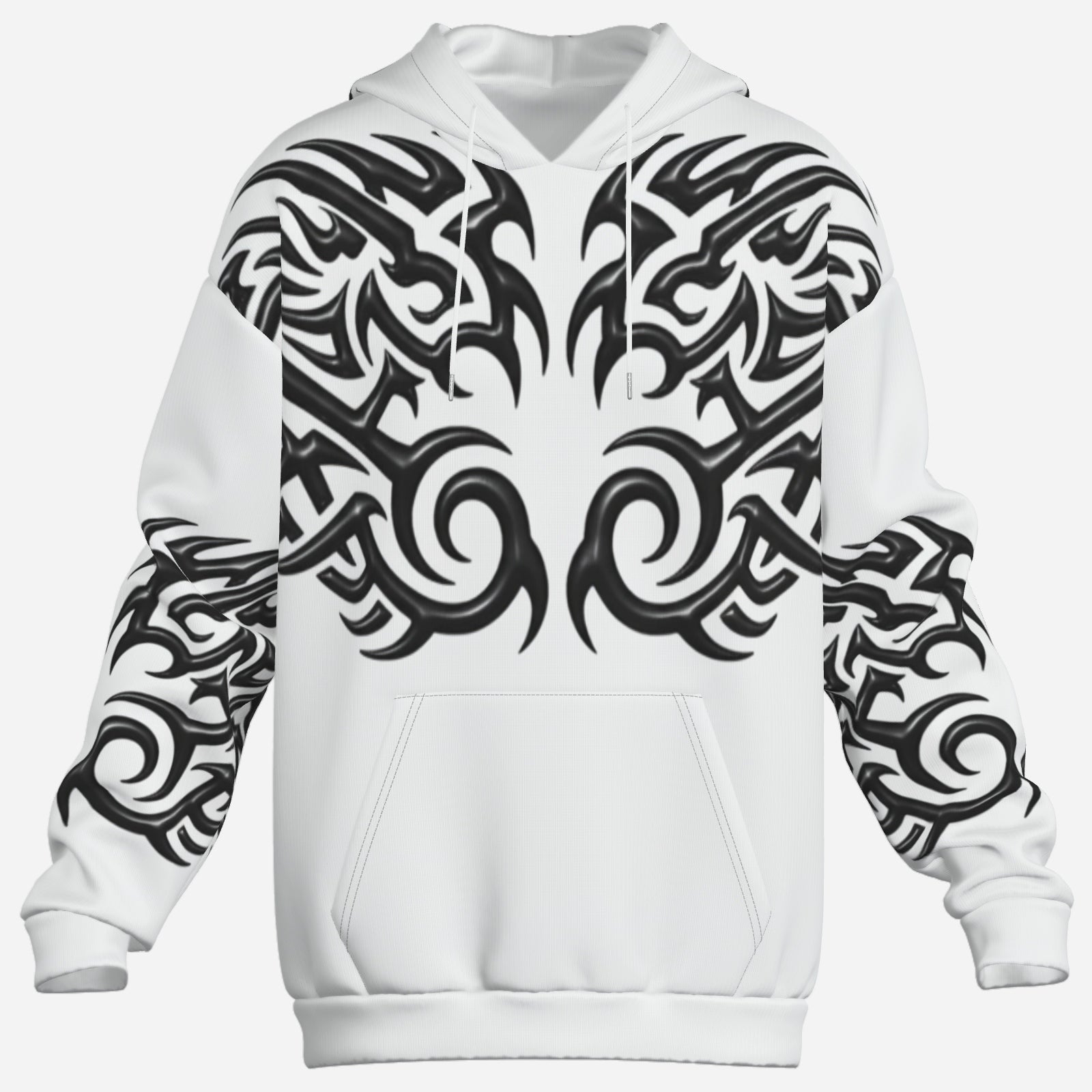 QuinZen Abstract “Monochrome Armor” Hoodie