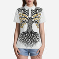 QuinZen Abstract:  "Gilded Roots" Women’s Polo Apparel