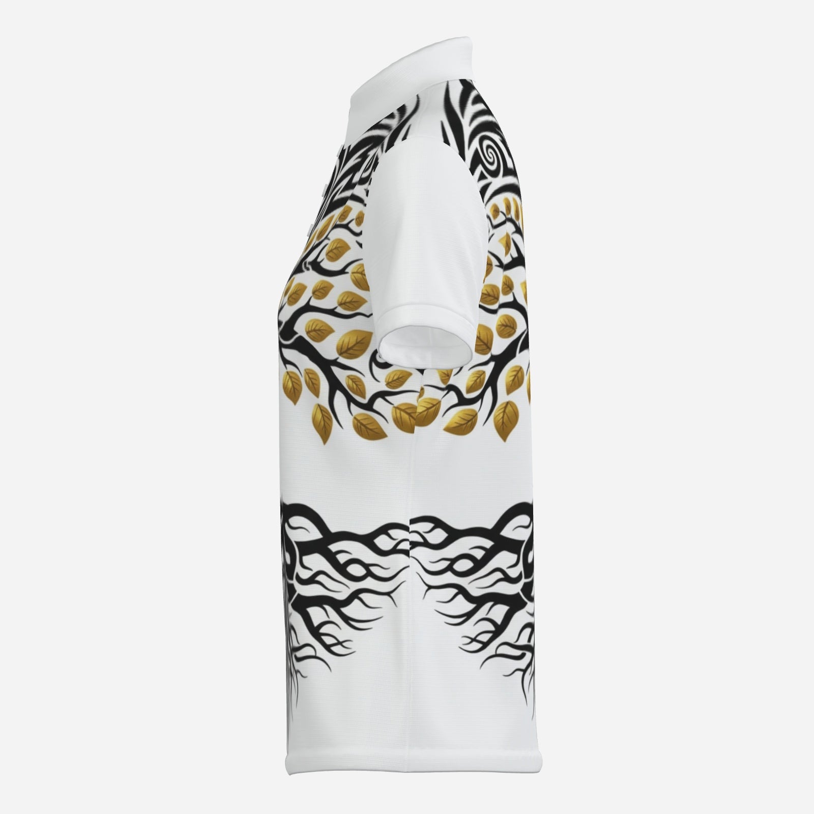 QuinZen Abstract:  "Gilded Roots" Women’s Polo