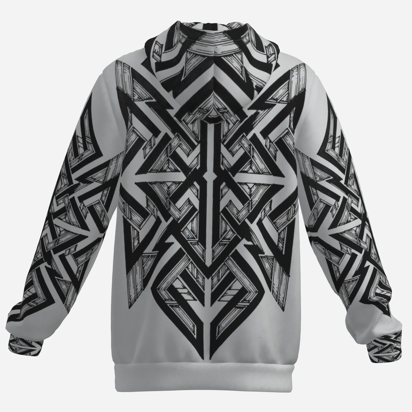 QuinZen Abstract “Steel Nexus” Hoodie | Men’s Slim-Cut Performance Hoodie