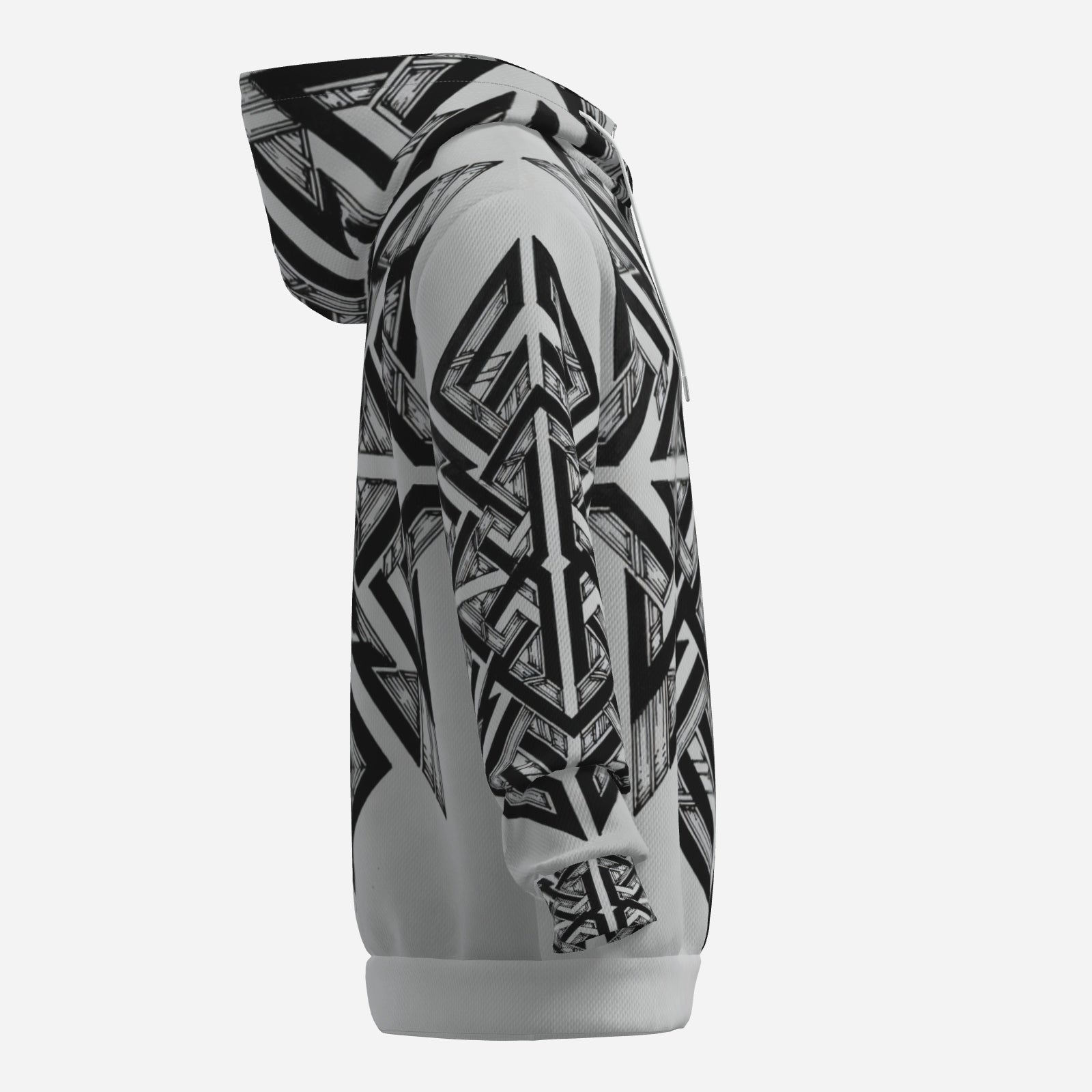 QuinZen Abstract “Steel Nexus” Hoodie | Men’s Slim-Cut Performance Hoodie