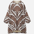 QuinZen Abstract “Cocoa” Cozy Wearable Blanket Hoodie | Women’s Oversized Hooded Sweatshirt