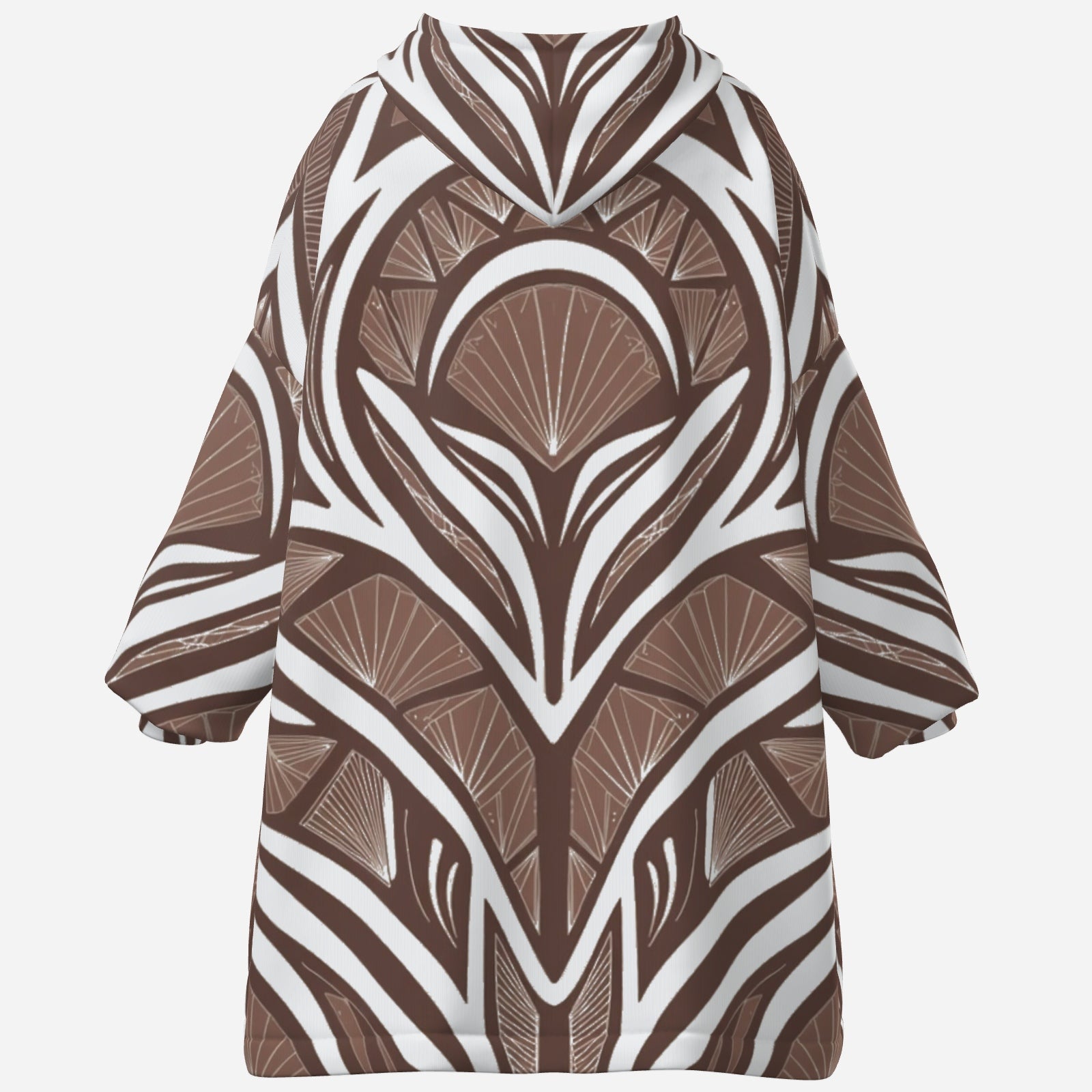 QuinZen Abstract “Cocoa” Cozy Hoodie | Women’s Oversized Hooded Sweatshirt