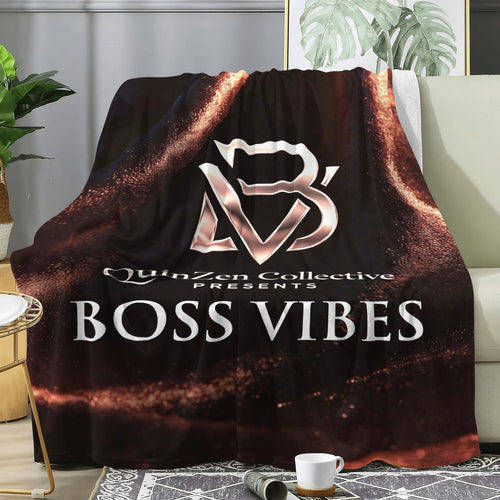 Boss Vibes “Monogram Ember” Fleece Blanket by QuinZen Collective – view 2