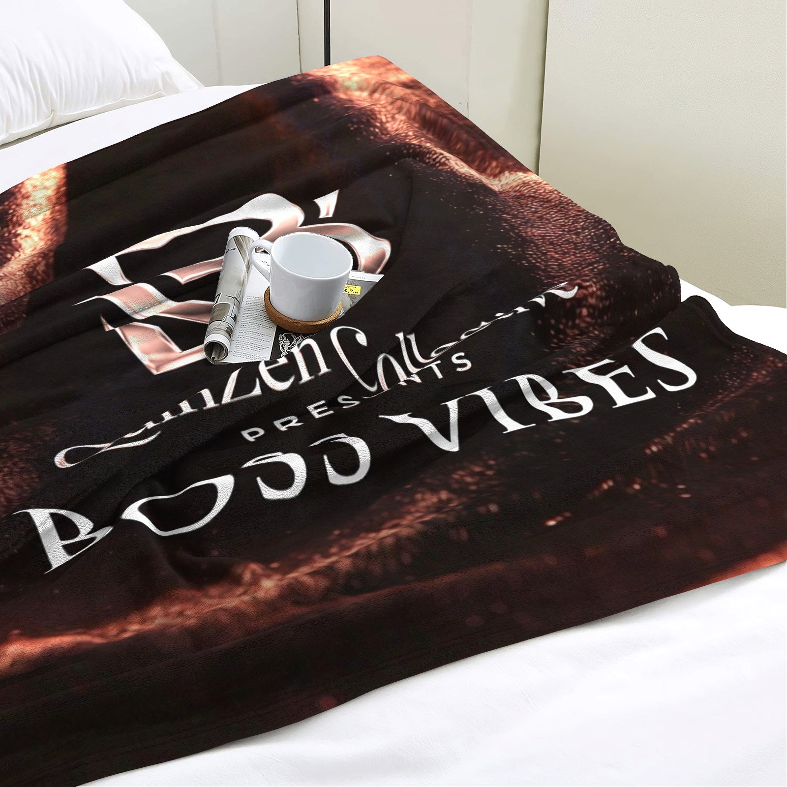 QuinZen Collective Presents:  BOSS Vibes “Monogram Ember” Fleece Blanket