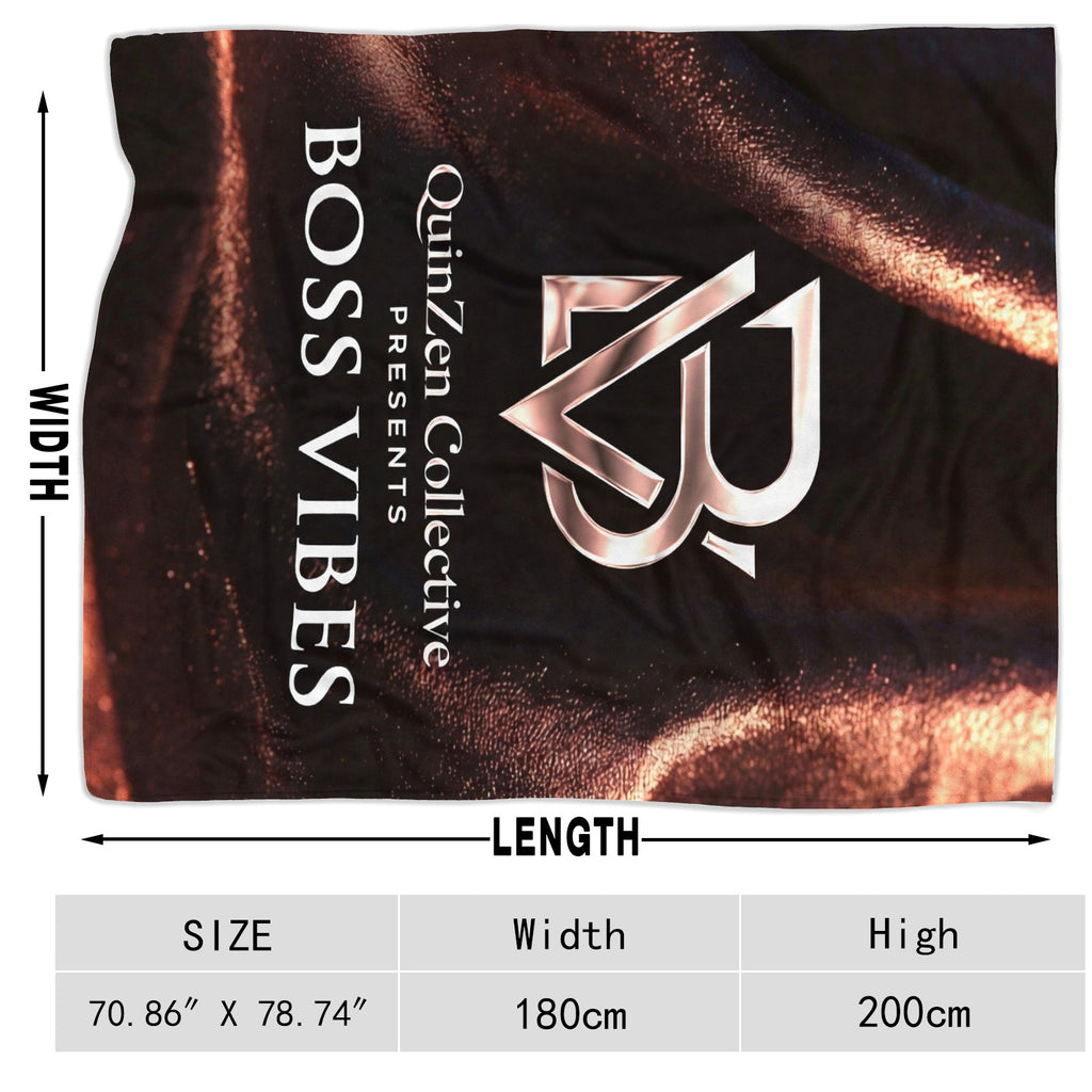 QuinZen Collective Presents:  BOSS Vibes “Monogram Ember” Fleece Blanket Apparel