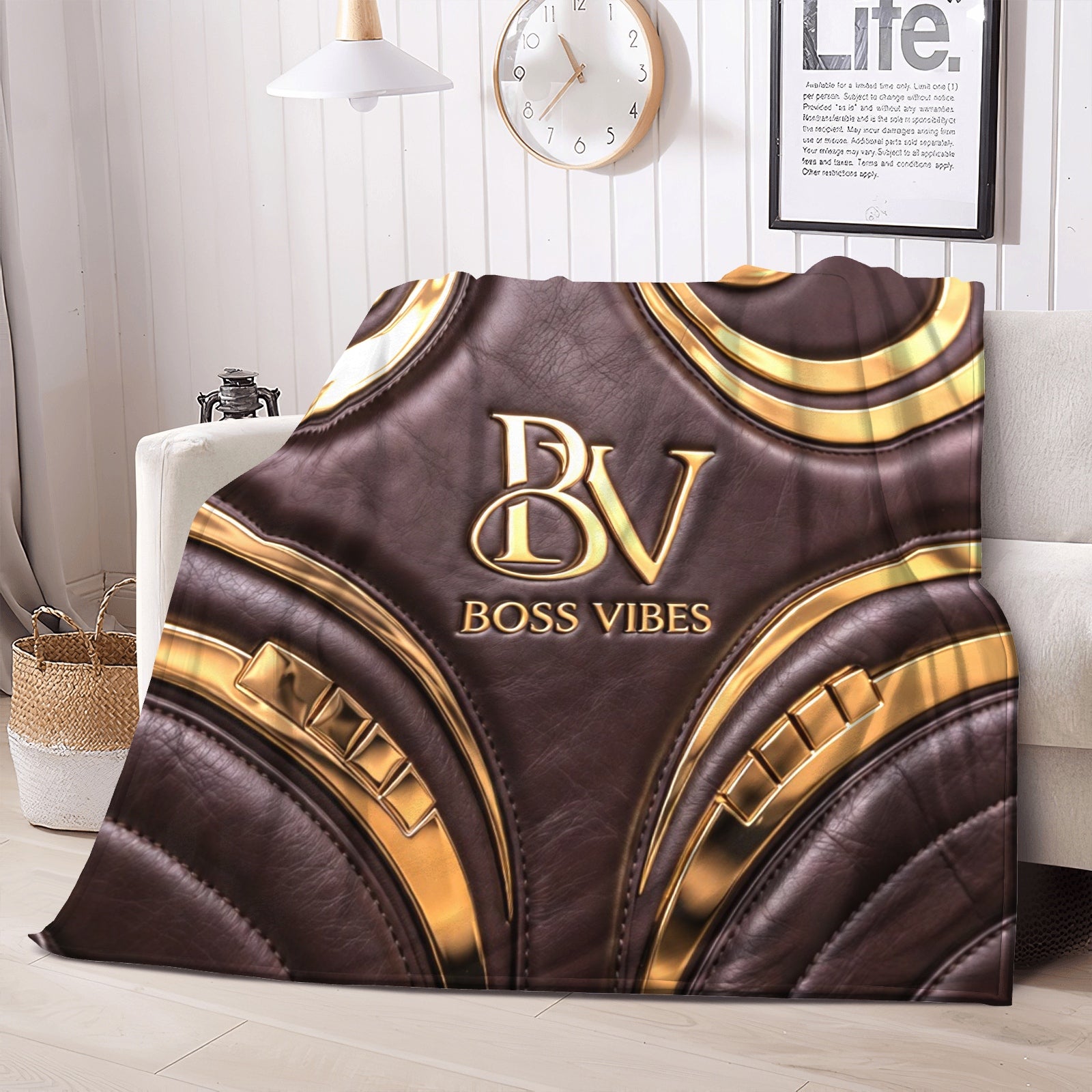 Boss Vibes “Royal Crest” Plush Fleece Blanket