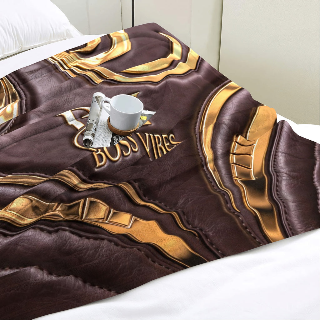 Boss Vibes “Royal Crest” Plush Fleece Blanket Apparel