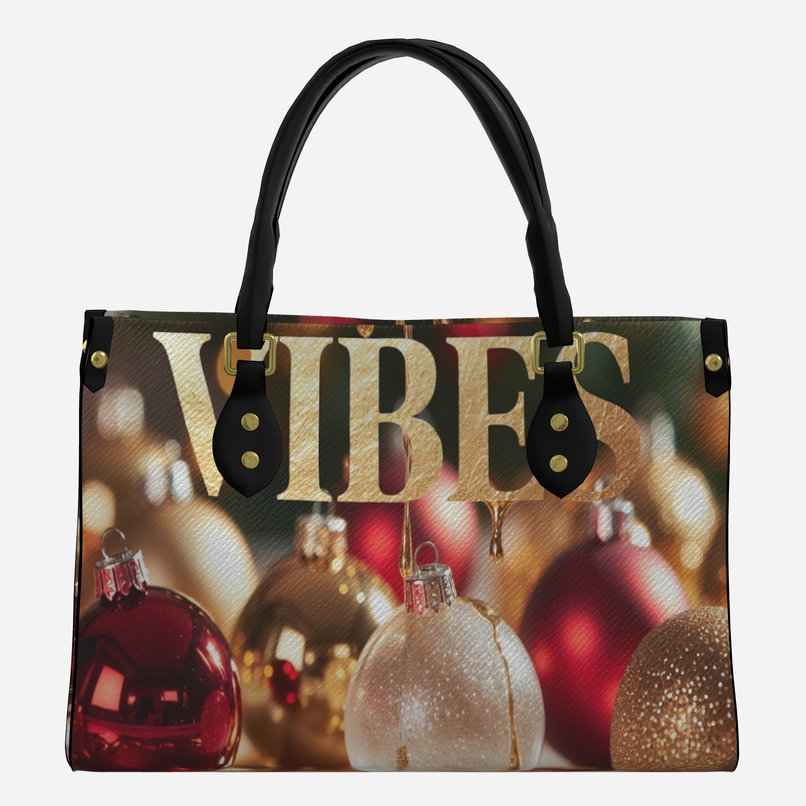 Boss Vibes Holiday Tote Bag (Festive Ornament Print) – Everyday Glam Carryall