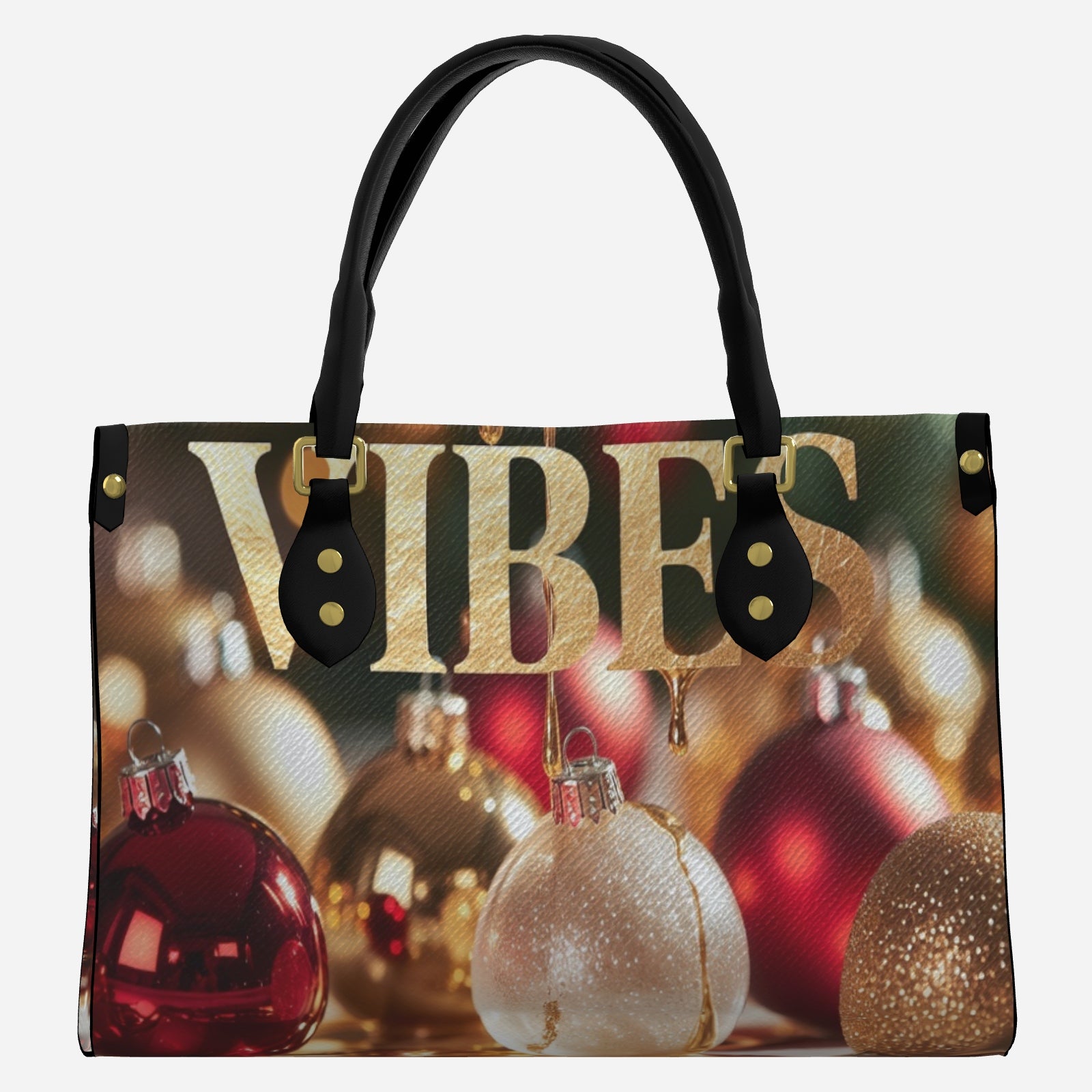 Boss Vibes Holiday Tote Bag (Festive Ornament Print) – Everyday Glam Carryall