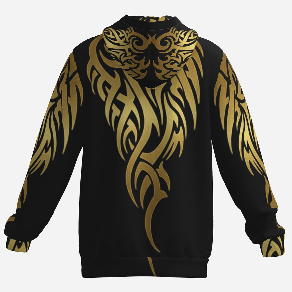 Gold Phoenix Tribal Hoodie – Black & Gold Statement Streetwear