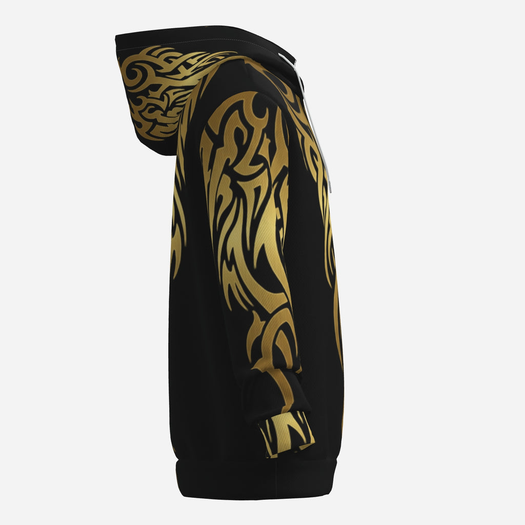 Gold Phoenix Tribal Hoodie – Black & Gold Statement Streetwear