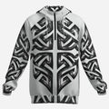 Celtic Cross Hoodie – Black & White Knotwork Statement Hoodie