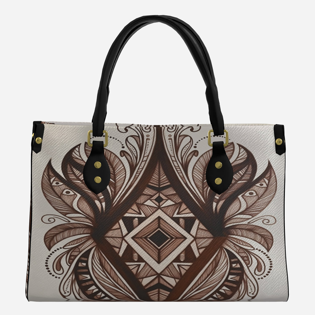 Leather Tote Bag Handbag with Top Handle Black Apparel