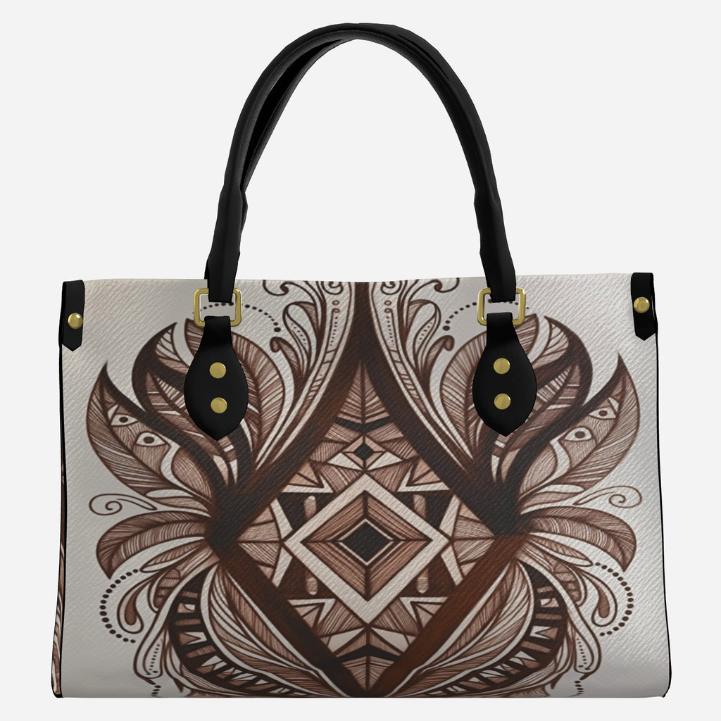 Leather Tote Bag Handbag with Top Handle Black Apparel