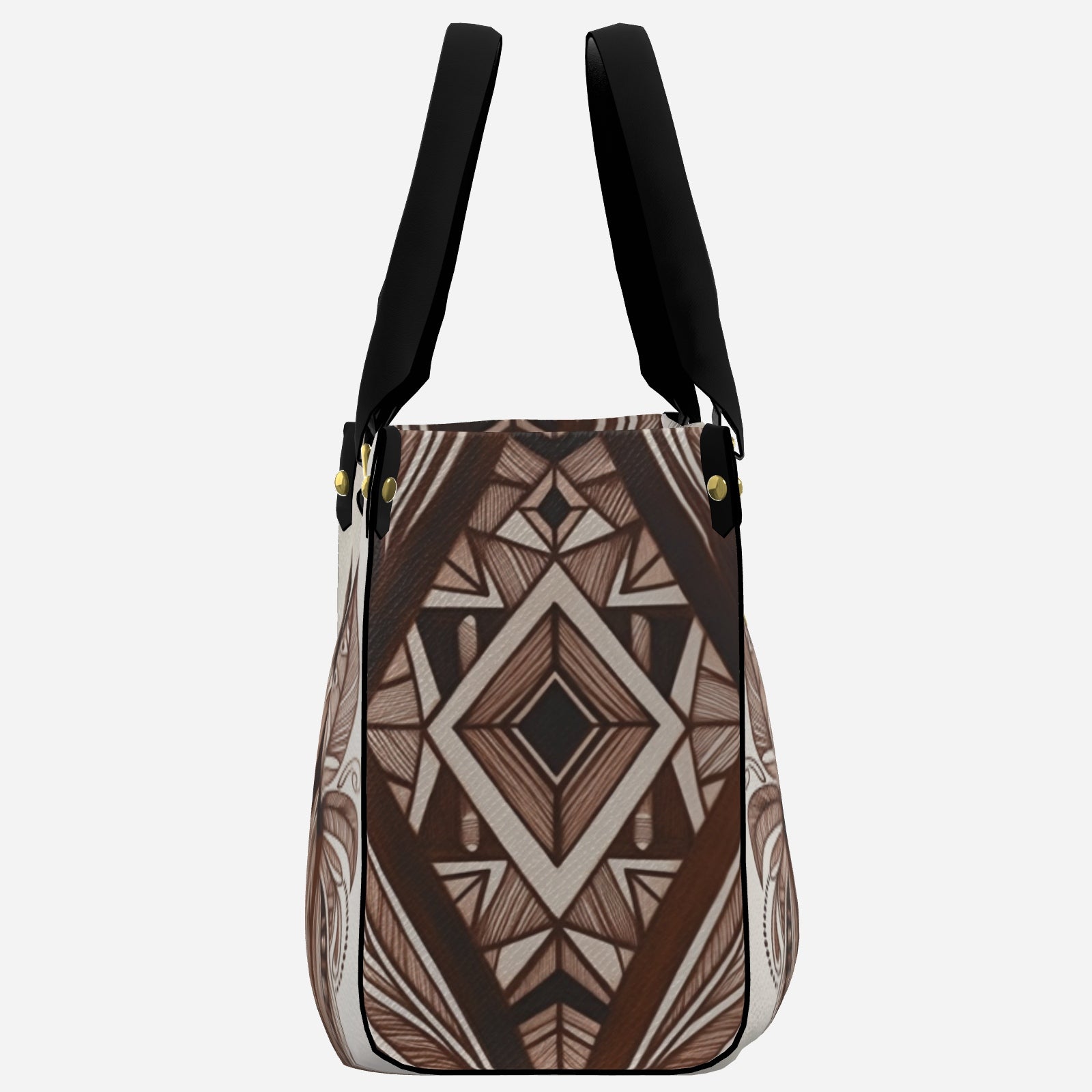 Leather Tote Bag Handbag with Top Handle Black