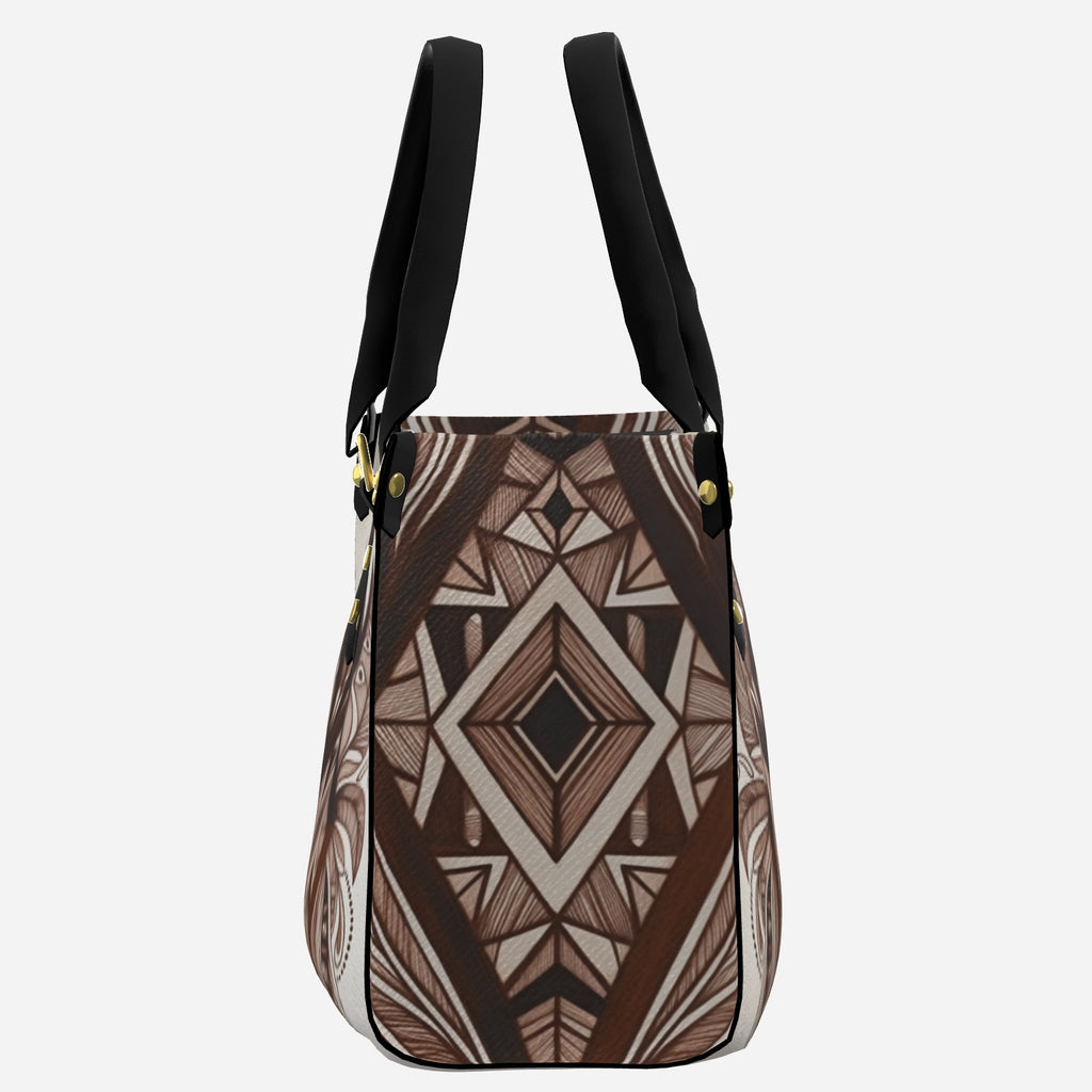 Leather Tote Bag Handbag with Top Handle Black Apparel