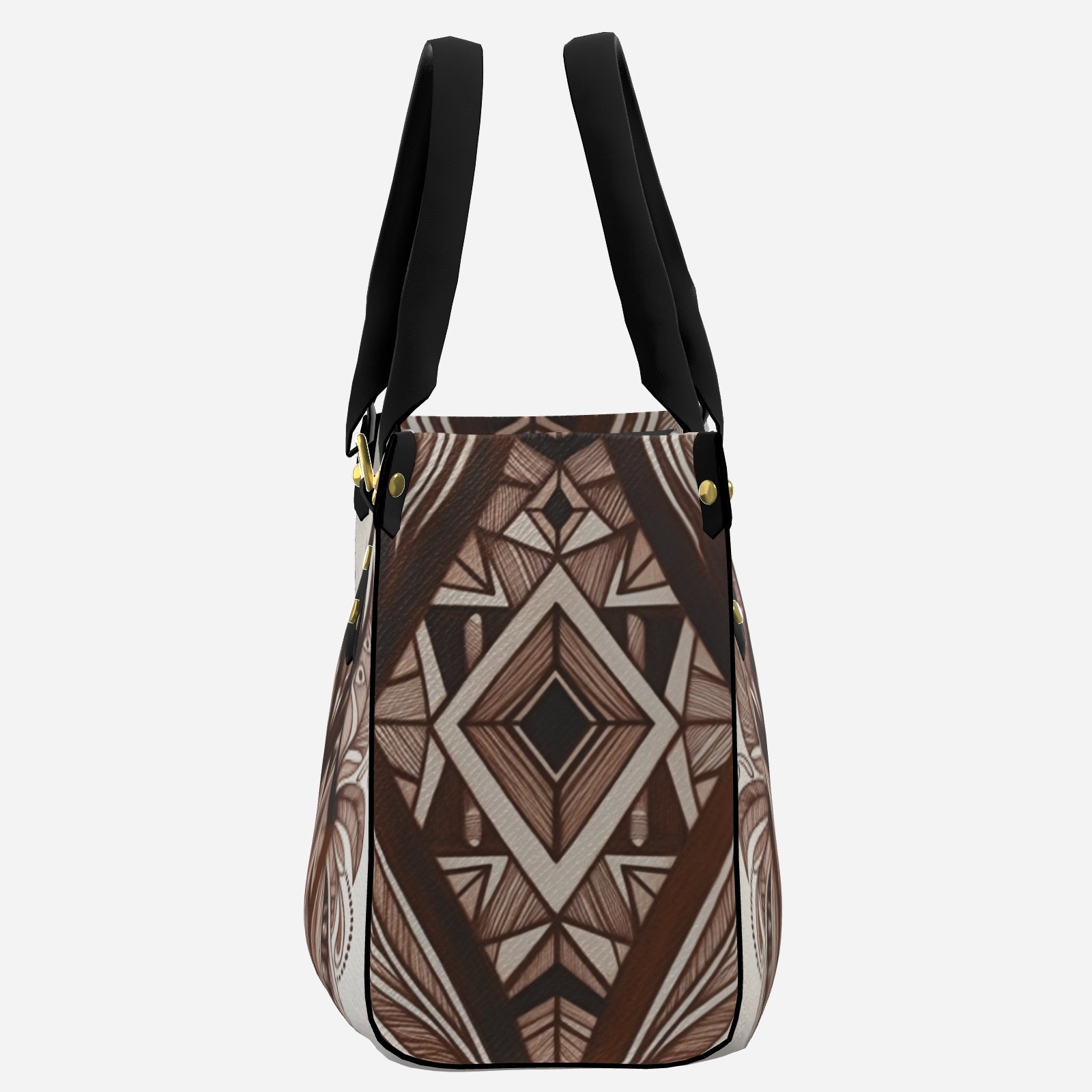 Leather Tote Bag Handbag with Top Handle Black