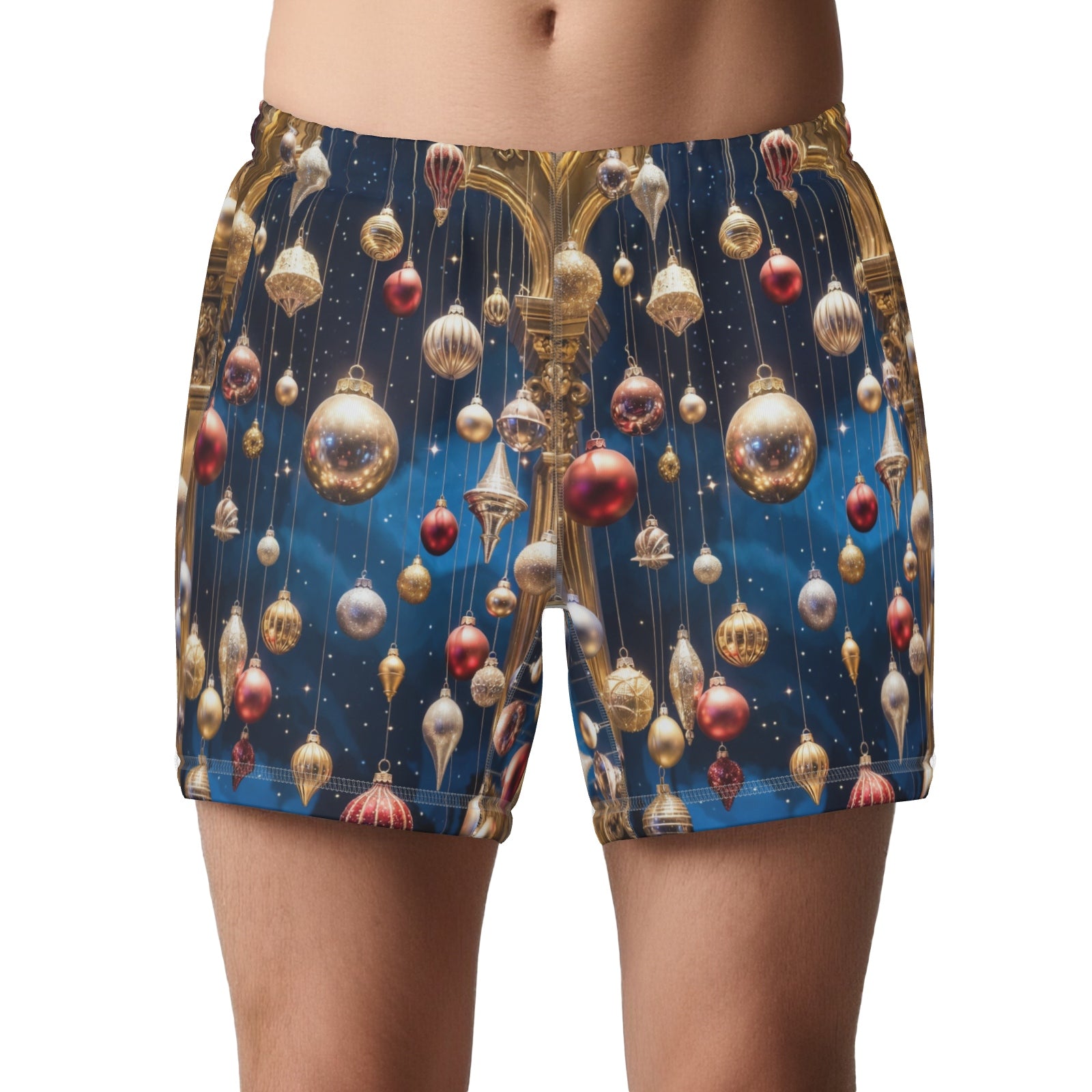 Ornament Nightfall Lounge Shorts – Holiday Glam Midnight Pattern