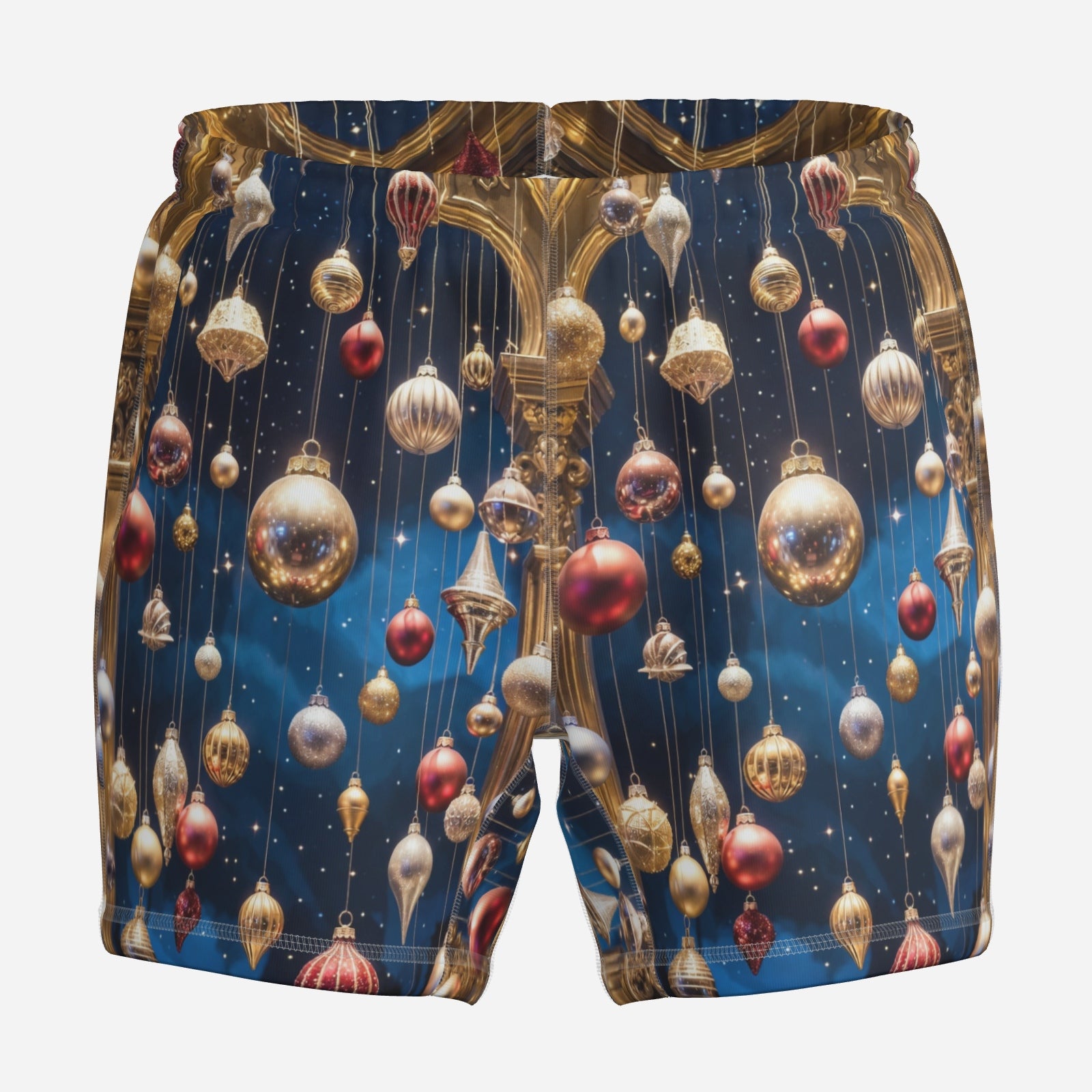 Ornament Nightfall Lounge Shorts – Holiday Glam Midnight Pattern