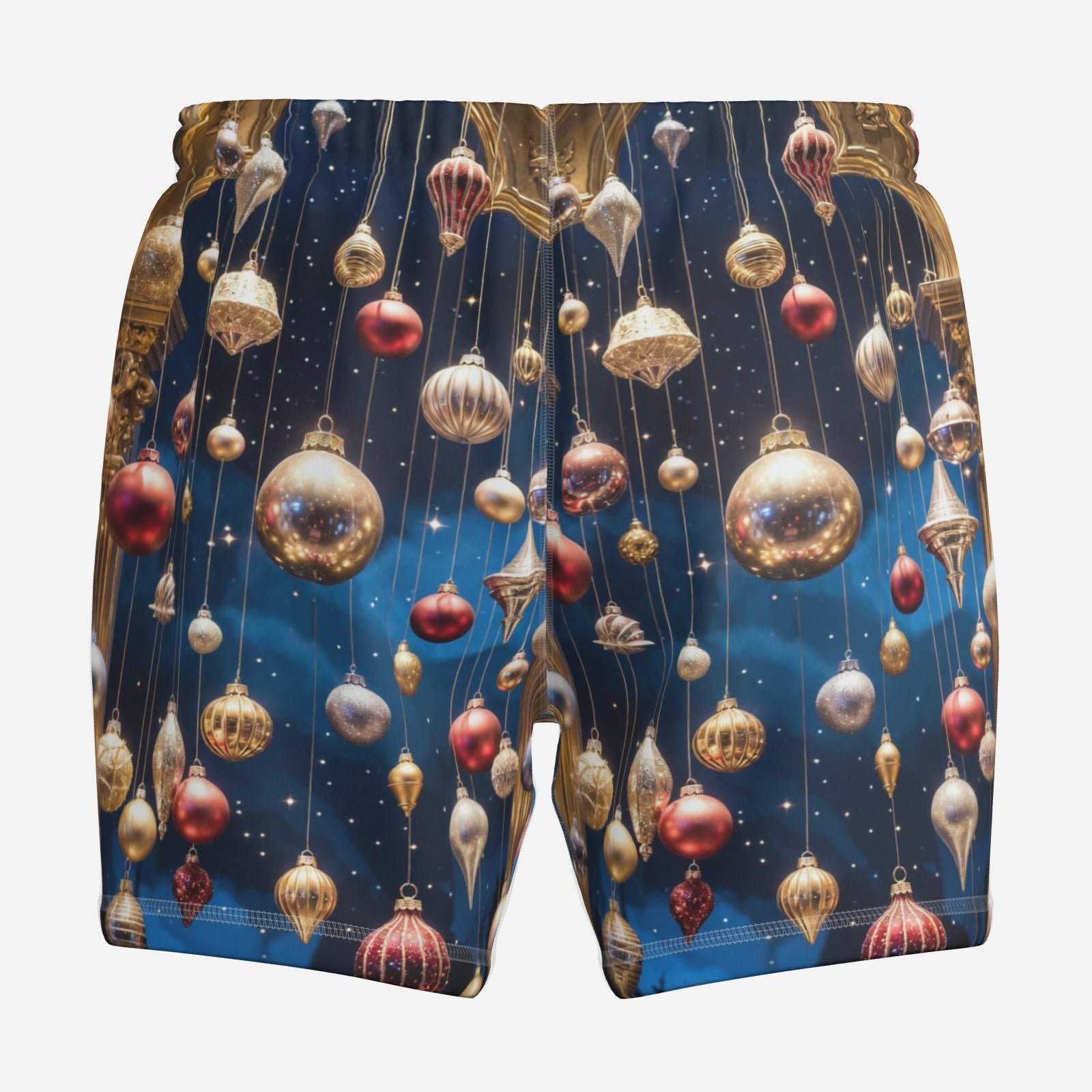 Ornament Nightfall Lounge Shorts – Holiday Glam Midnight Pattern