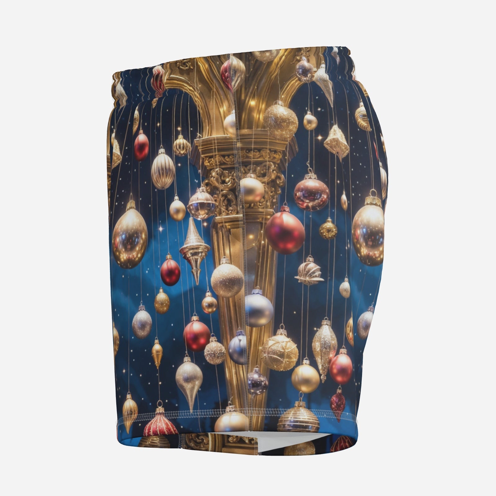 Ornament Nightfall Lounge Shorts – Holiday Glam Midnight Pattern