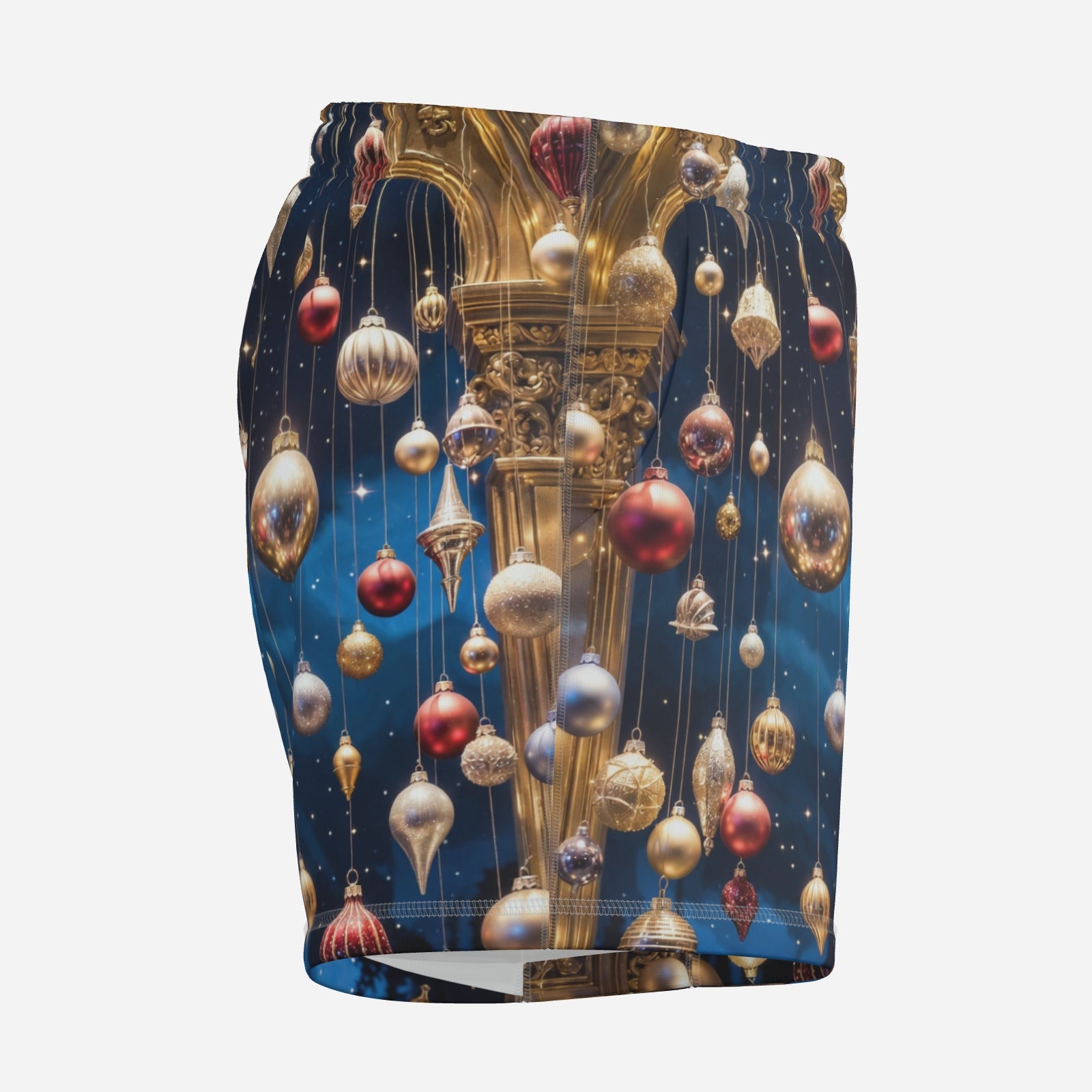 Ornament Nightfall Lounge Shorts – Holiday Glam Midnight Pattern