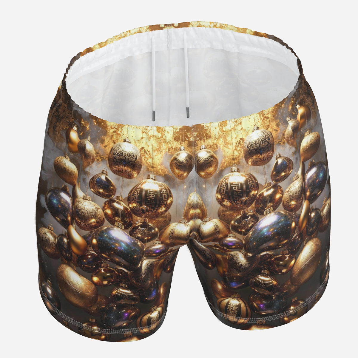 Gilded Ornament Christmas Lounge Shorts, product photo 6