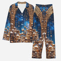 Celestial Gold Men's Christmas Pajama Set, main product photo