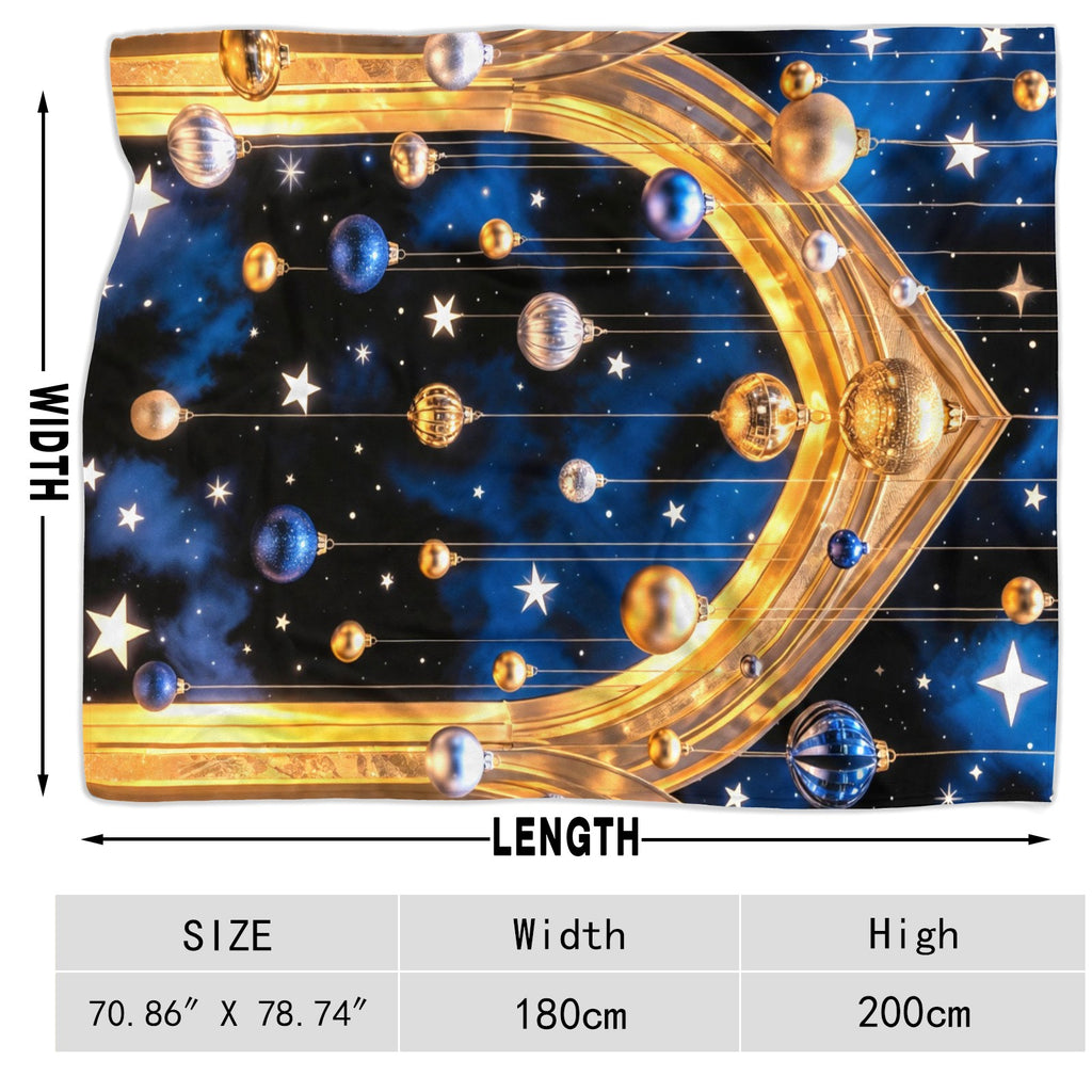 Gilded Starfall Christmas Throw Blanket, product photo 4