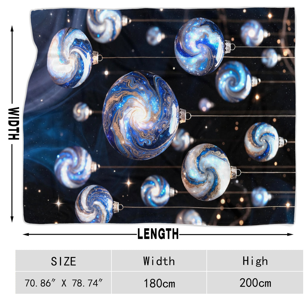Galaxy Ornament Christmas Throw Blanket, product photo 4