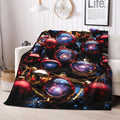 Galaxy Baubles Christmas Throw Blanket, main product photo
