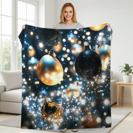 Midnight Sparkle Christmas Throw Blanket