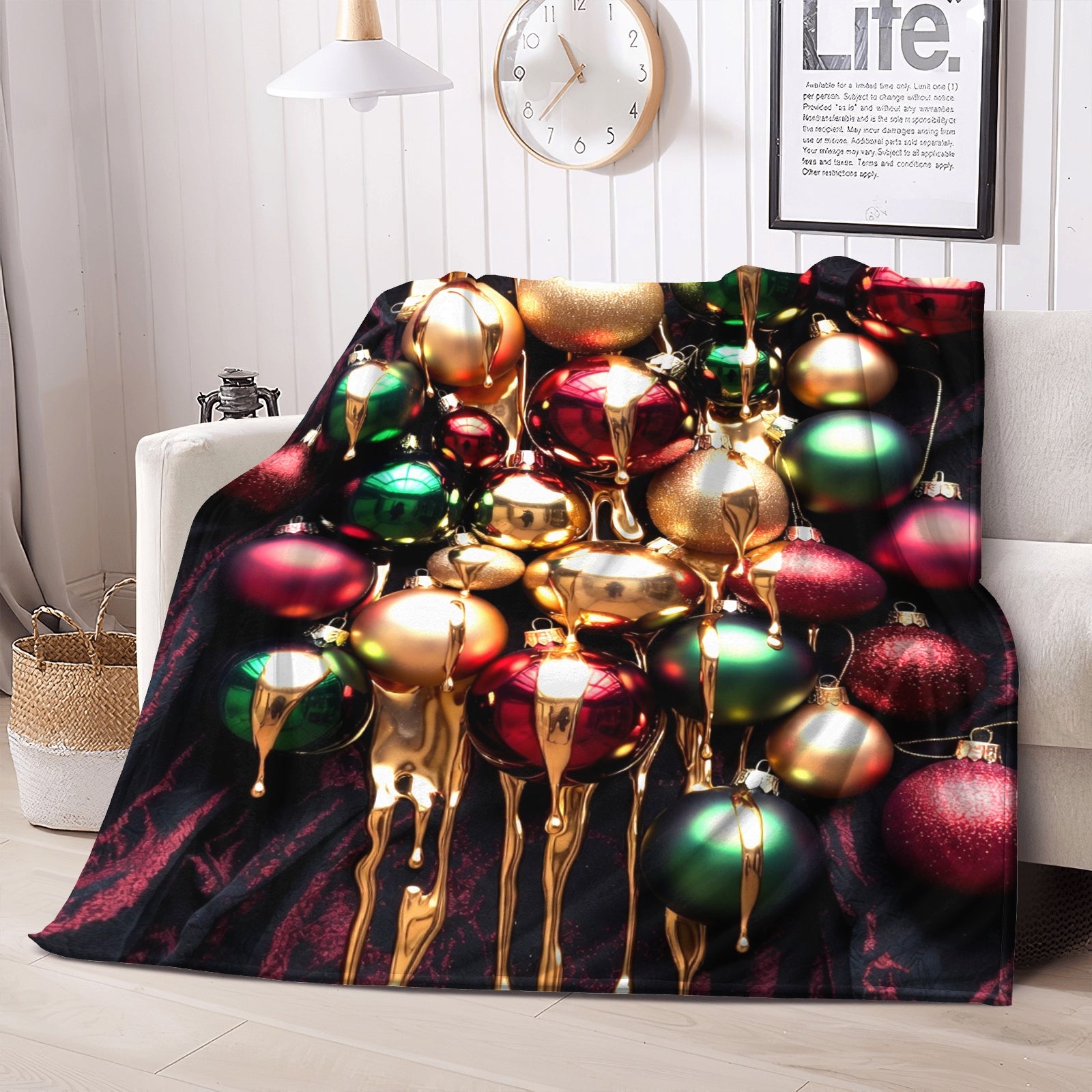 Gilded Velvet Ornaments Blanket