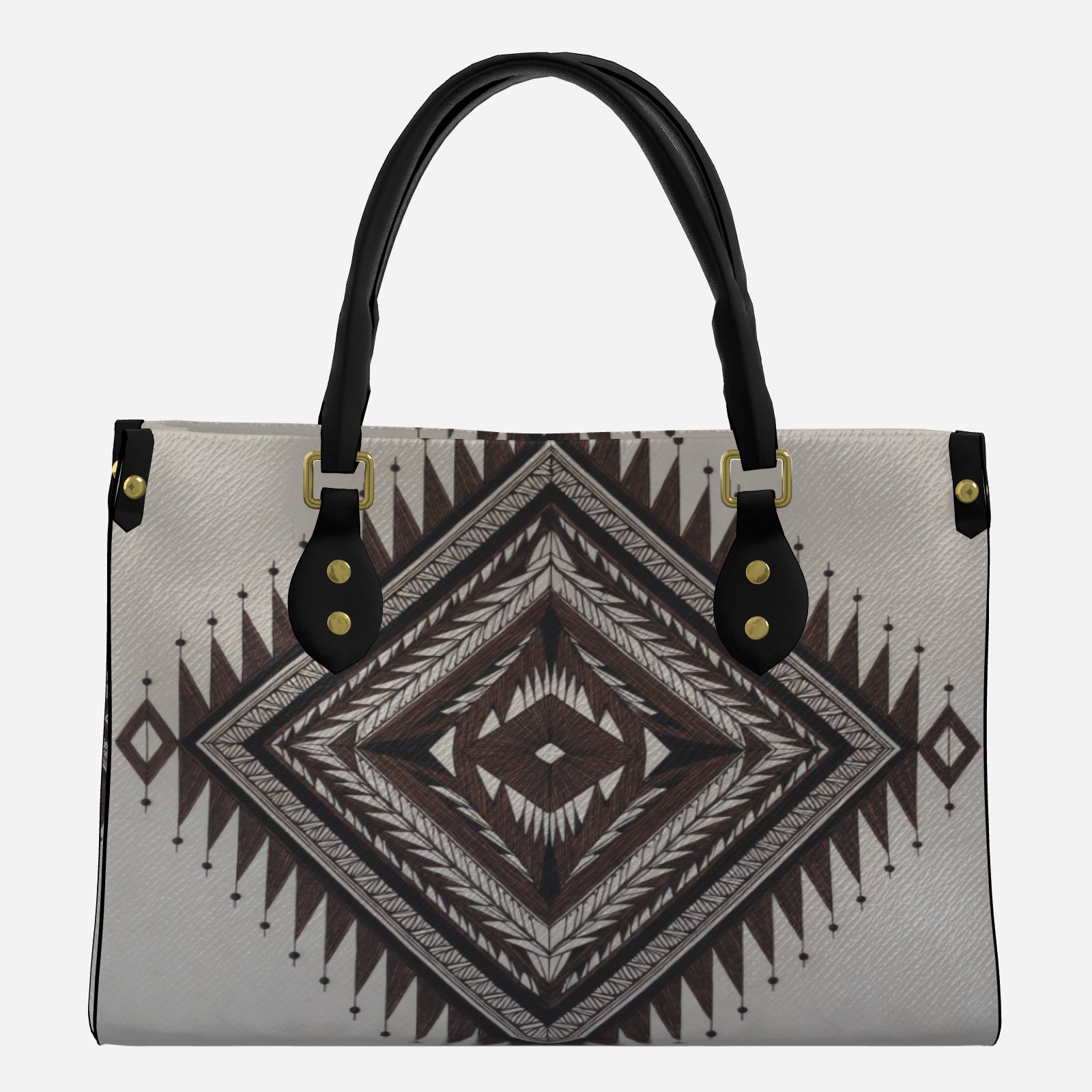 Cocoa Argyle Luxe Tote (Monogram Side Panel)