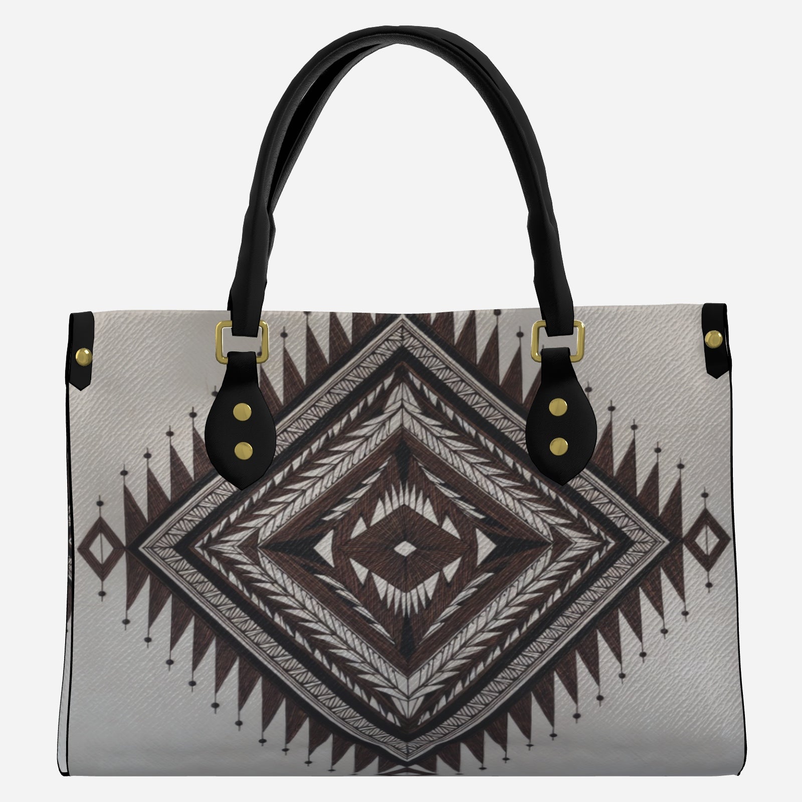 Cocoa Argyle Luxe Tote (Monogram Side Panel)