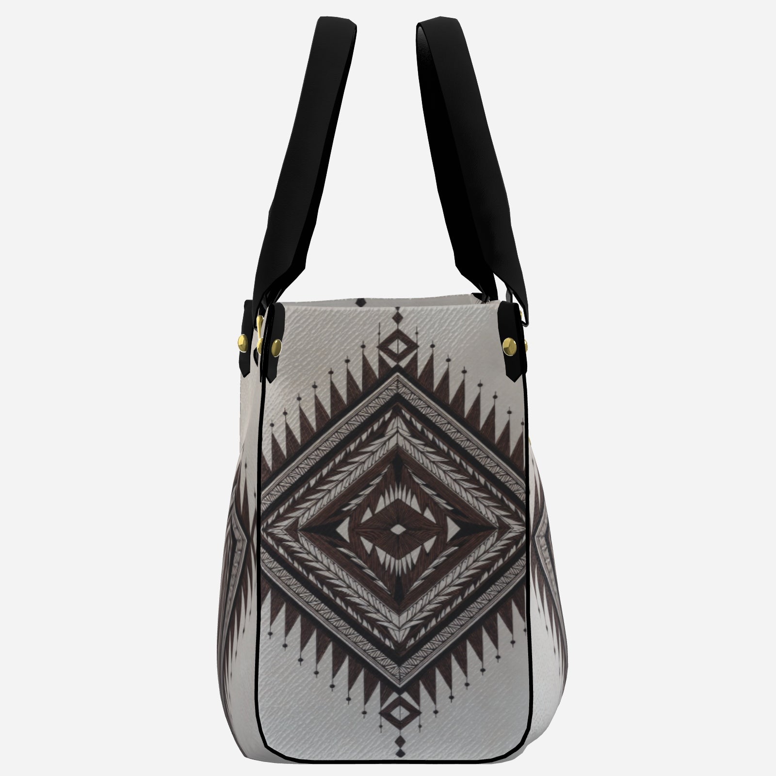 Cocoa Argyle Luxe Tote (Monogram Side Panel)