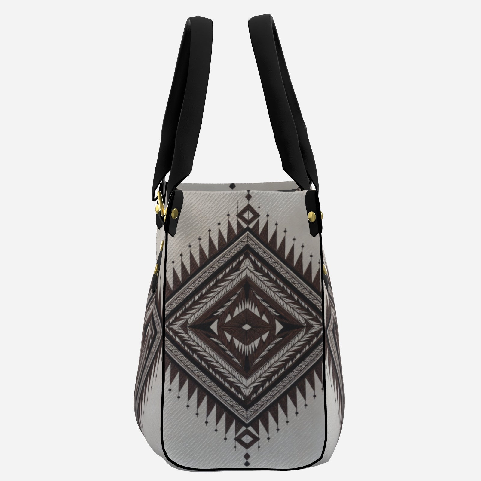 Cocoa Argyle Luxe Tote (Monogram Side Panel)