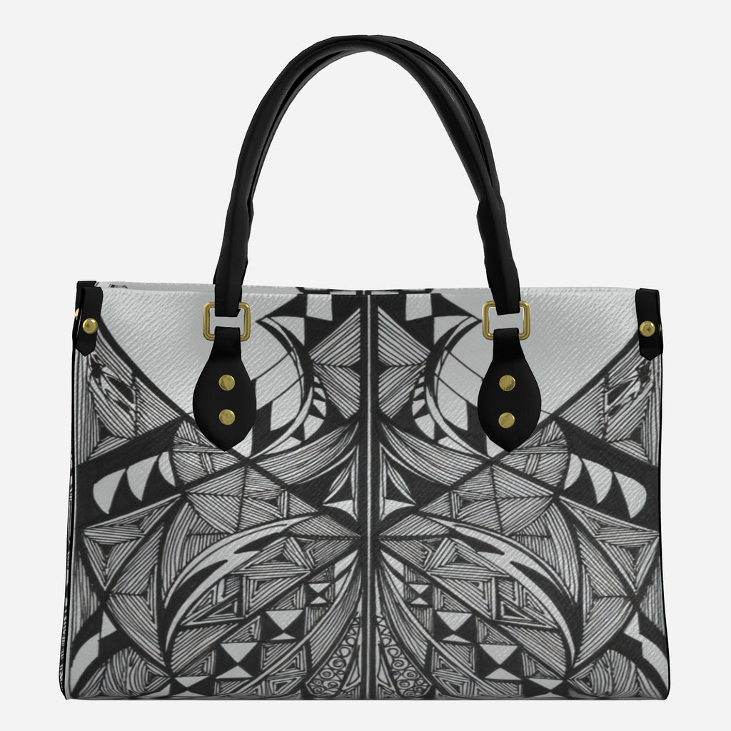 Leather Tote Bag Handbag with Top Handle Black Apparel