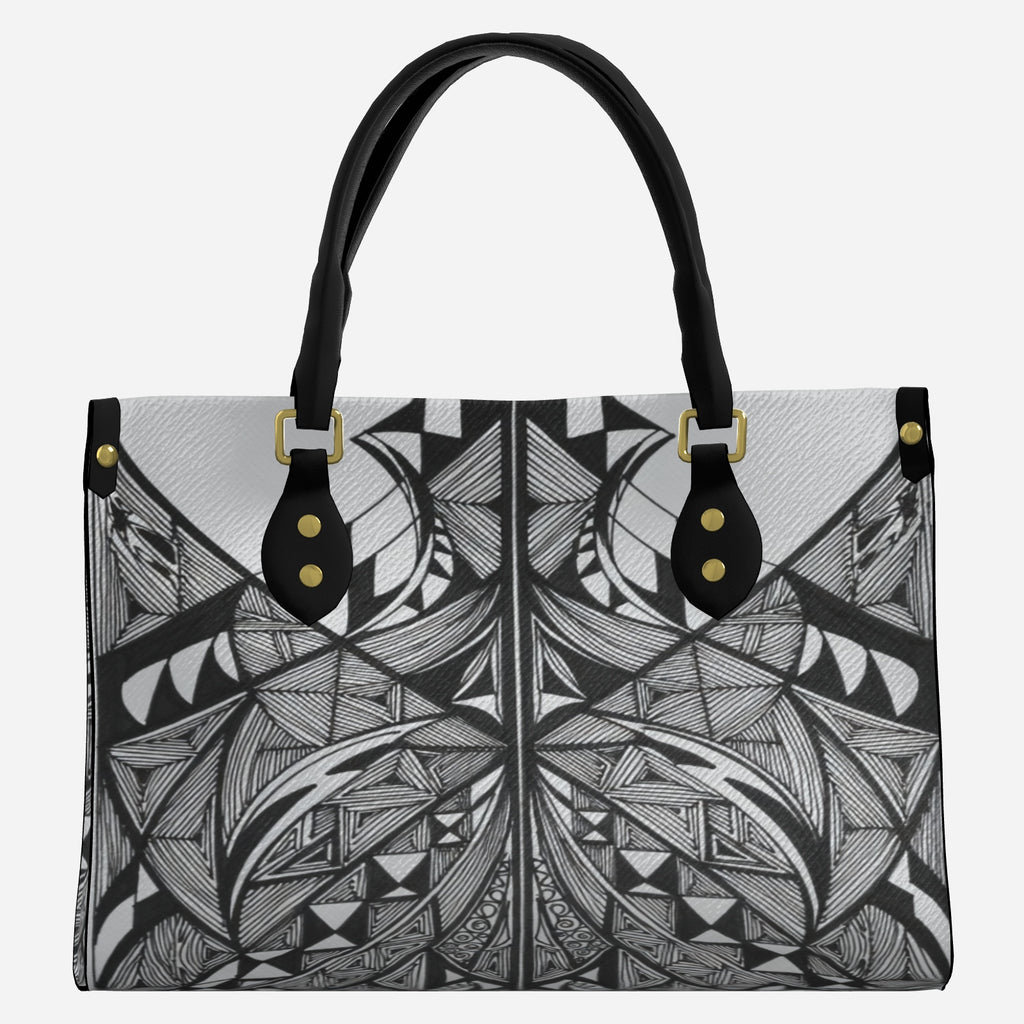 Leather Tote Bag Handbag with Top Handle Black Apparel