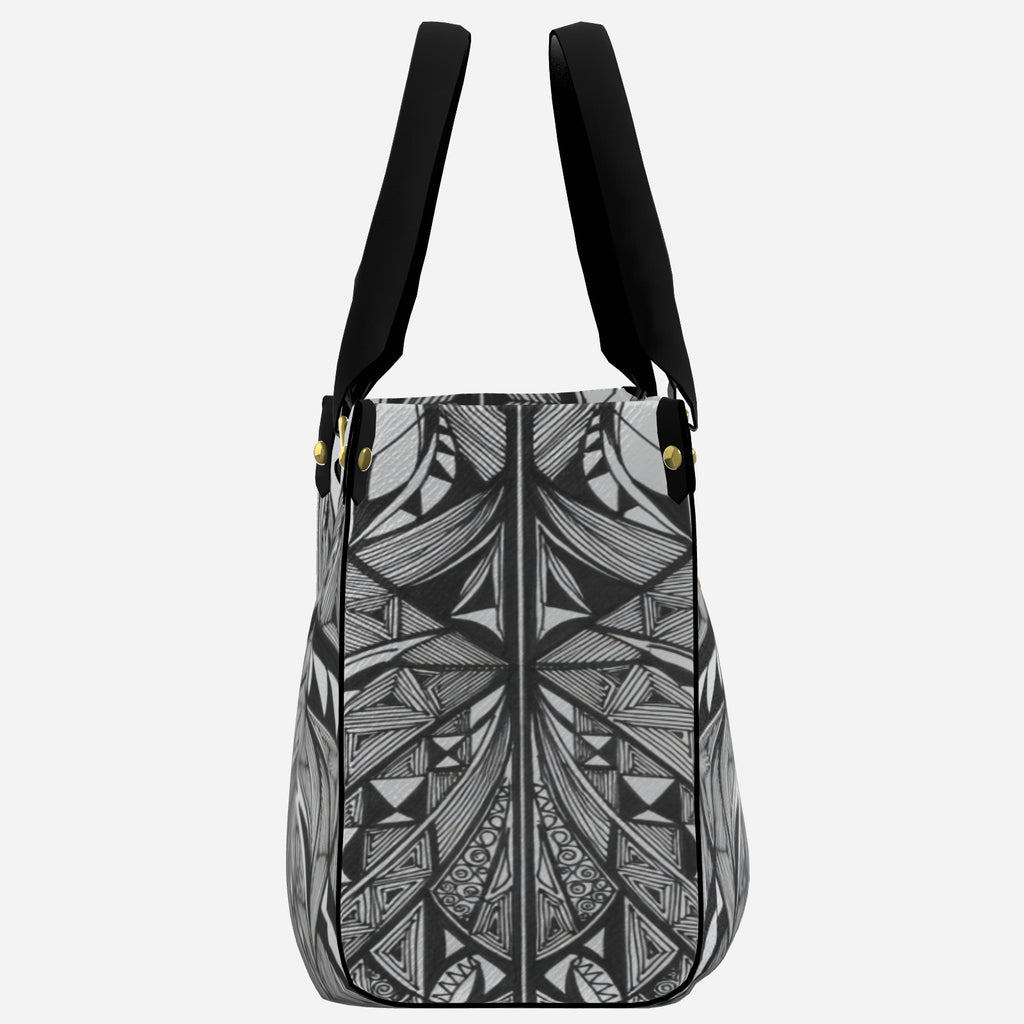 Leather Tote Bag Handbag with Top Handle Black Apparel