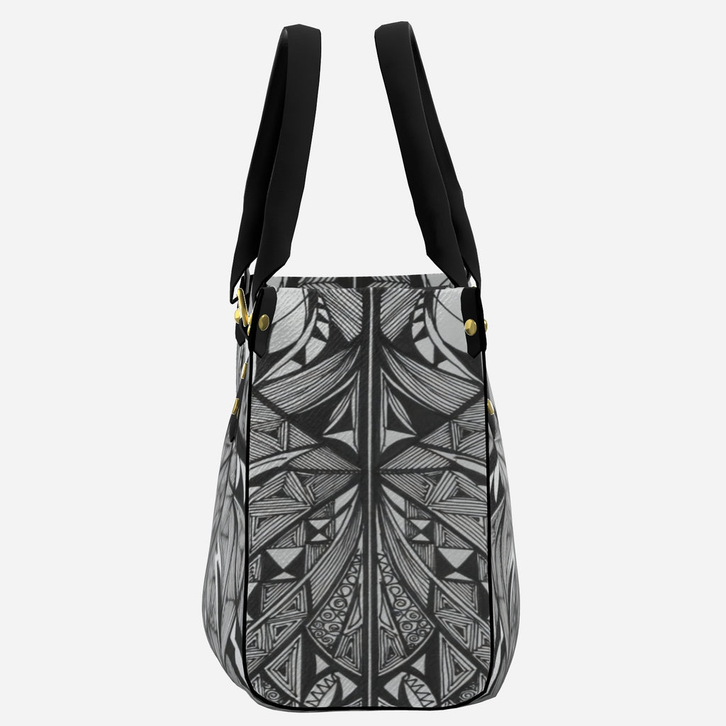 Leather Tote Bag Handbag with Top Handle Black Apparel