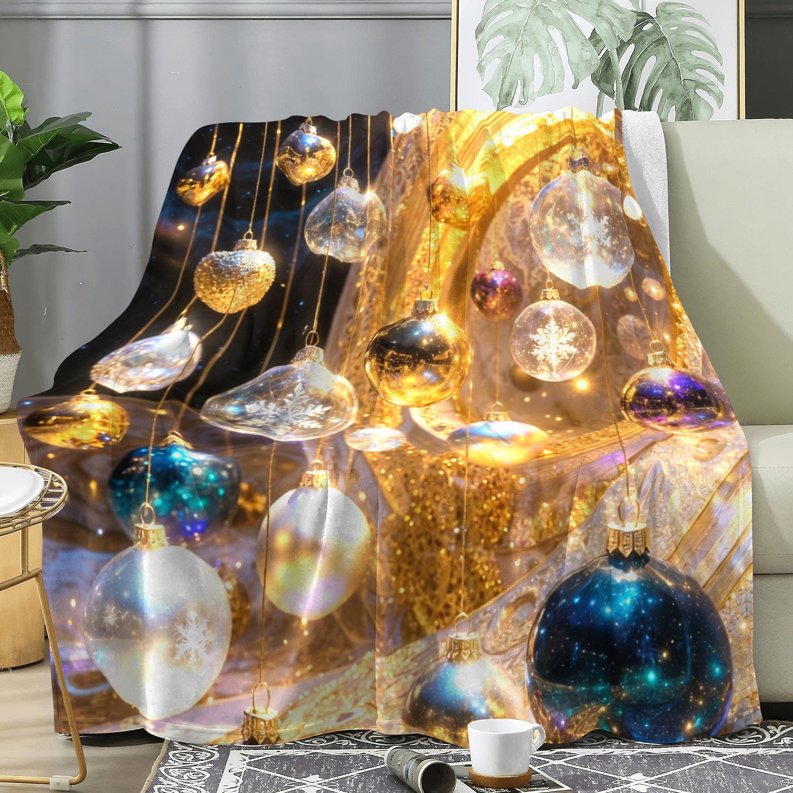 Celestial Champagne Glow Throw Blanket