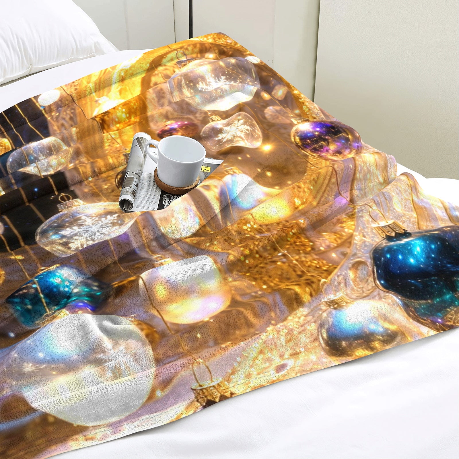 Celestial Champagne Glow Throw Blanket