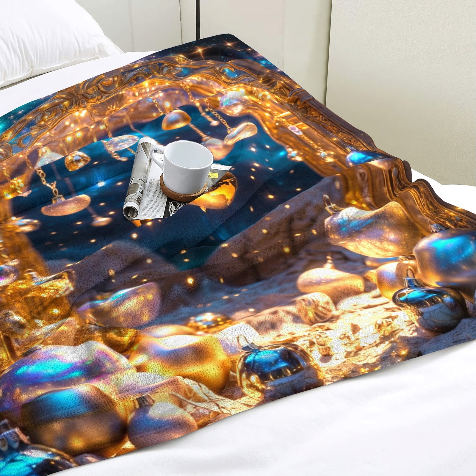 Midnight Gilded Dreamscape Throw Blanket